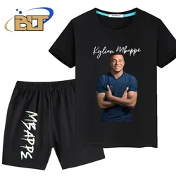 Mbappe 아바타 프린트 아동복, 소년 스포츠 티셔츠 세트, 캐주얼 반팔 반바지, 2 피스 세트, 여름