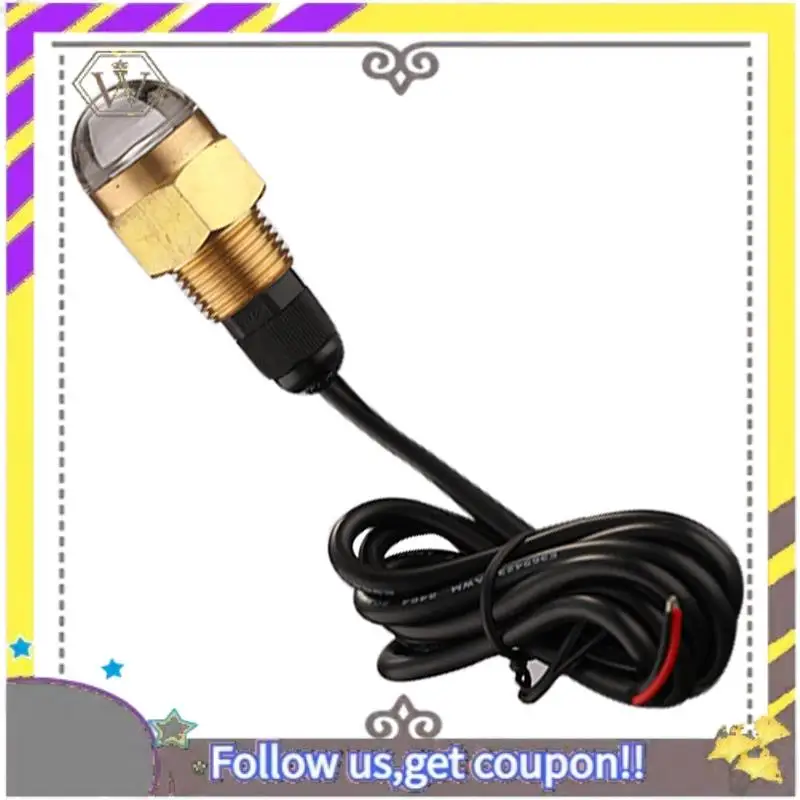 ABXV-Marine Boat LED Underwater Light Lamp 12V Brass Glass Blue Drain Plug 1/2 Inch NPT Yacht Accessory