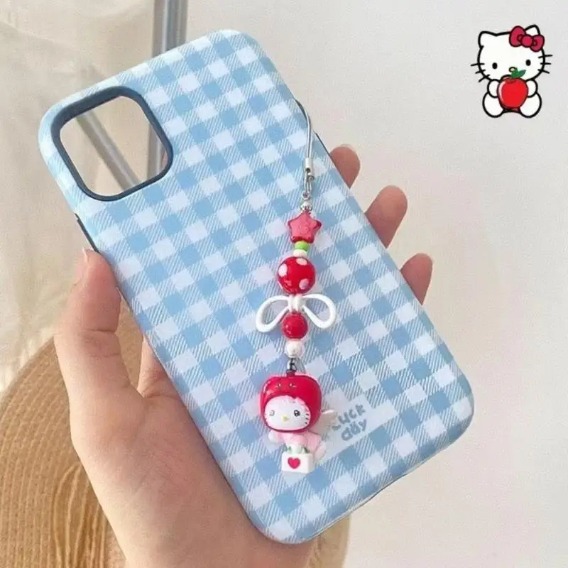 Cartoon Hello Kitty Phone Chain Kawaii Sanrio Apple Angel Kt Pendant Backpack Zipper Decoration Anime Peripheral Holiday Gifts ﻿