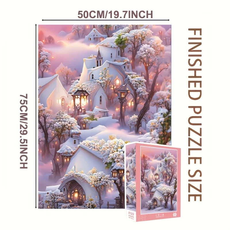 1100pcs Magical Snowy Village Puzzle - 29.5
