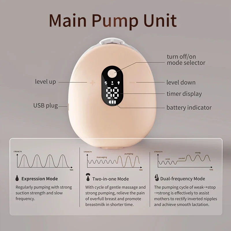 

Anly Kiss Wearable Breast Pump Hands Free Electric with 3 Modes & Half-lying Suction Portable Breastfeeding Pump Wholesale