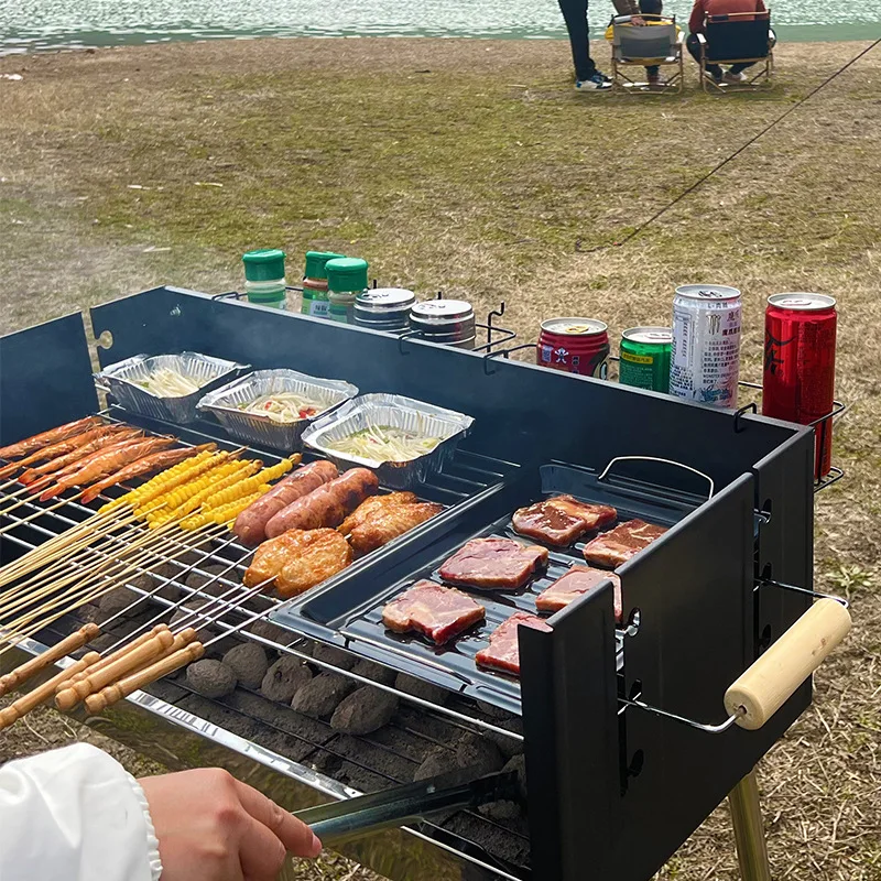 

Portable outdoor courtyard smokeless three-speed adjustable temperature and windproof barbecue grill BBQ grill