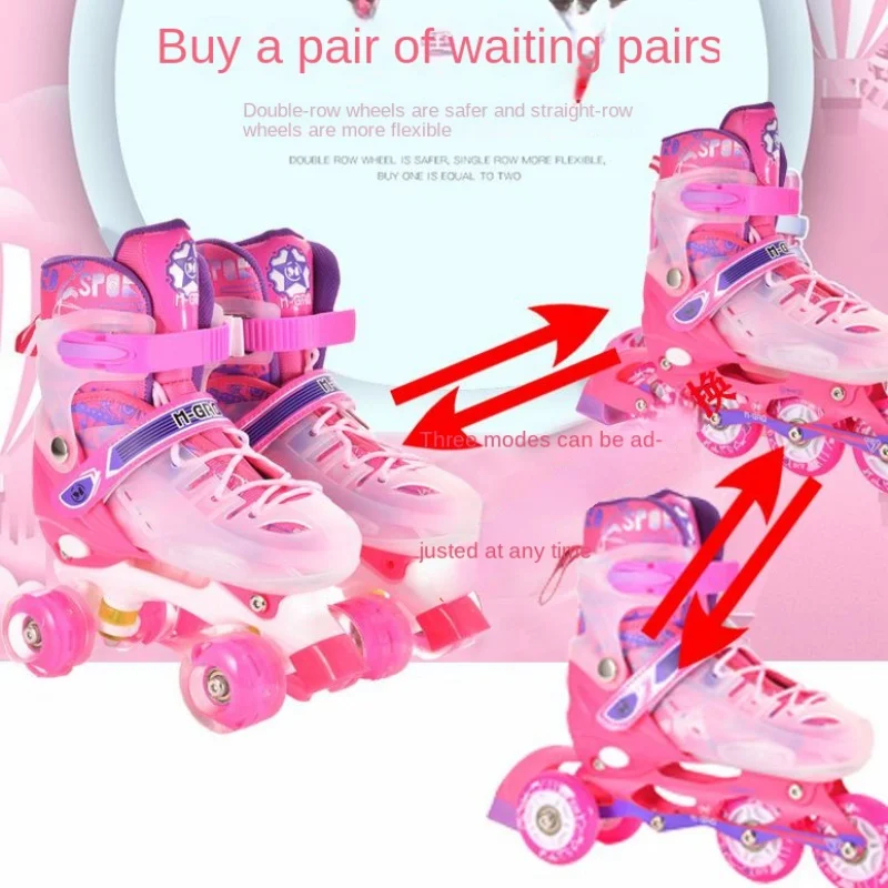 De Schaatsschoenen Kinderen Beginners Baby Dubbele Rij Vierwielige Jongens Meisjes Roller Kids Skates