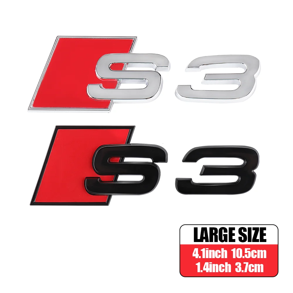 Für Audi Sline S3 S4 S5 S6 S7 S8 ABS Auto Heckklappen-Emblem Aufkleber Auto Heck-Emblem Modifikationszubehör Emblem Dekor Aufkleber