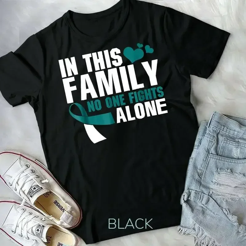 In this family no one fights alone Cervical Cancer shirt Unisex Youth T shirt