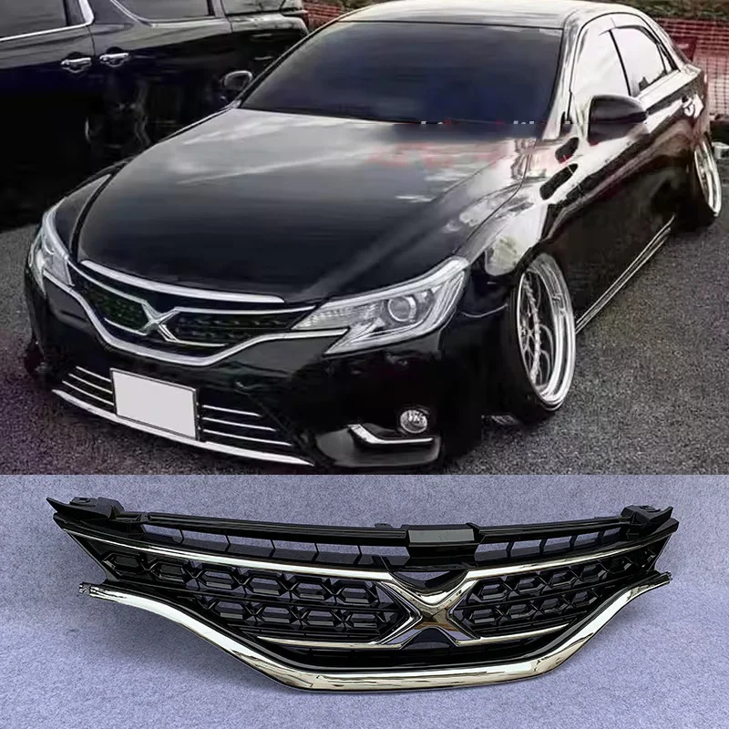 

Glossy Black Radiator Grilles For Toyota REIZ Mark X Front Double Kidney Racing Grilles Bumpers Body Kit Hood Gloss Black