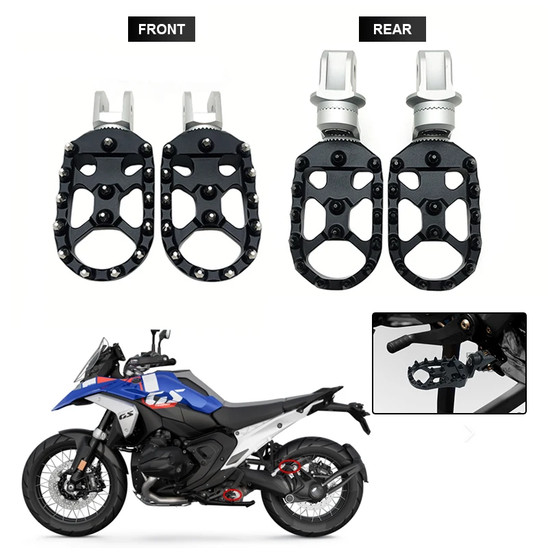 R1300GS Motorcycle Front&Rear Adjustable Footrest Foot Pegs Foot Rest Footpegs For BMW R 1300 GS ADV R1300 GS R 1300GS 2023 2024