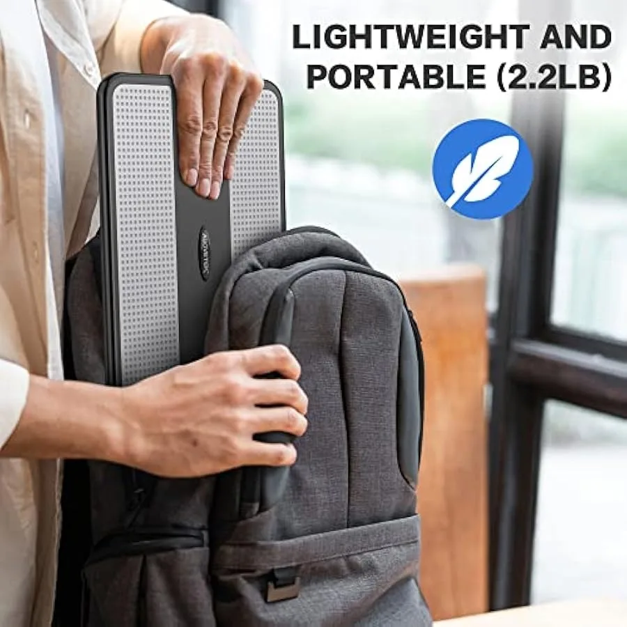 AboveTEK Portable Laptop Lap Desk w Retractable Mouse Pad Tray and Ergonomic Aluminum Notebook Desktop Holder for Desk