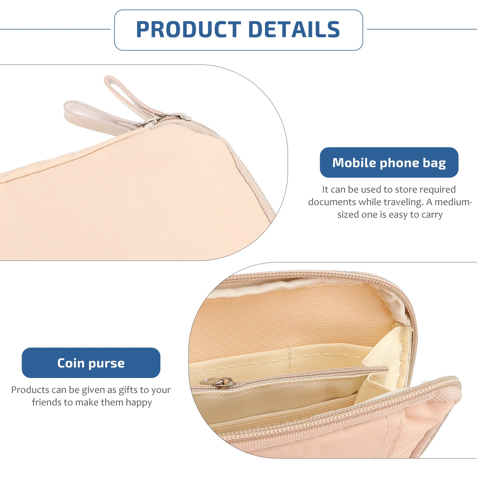 

1Pcs Identification Change Purse Premium Nylon Multi-Functional Portable Cards Holder Lightweight Waterproof Travel Organizer