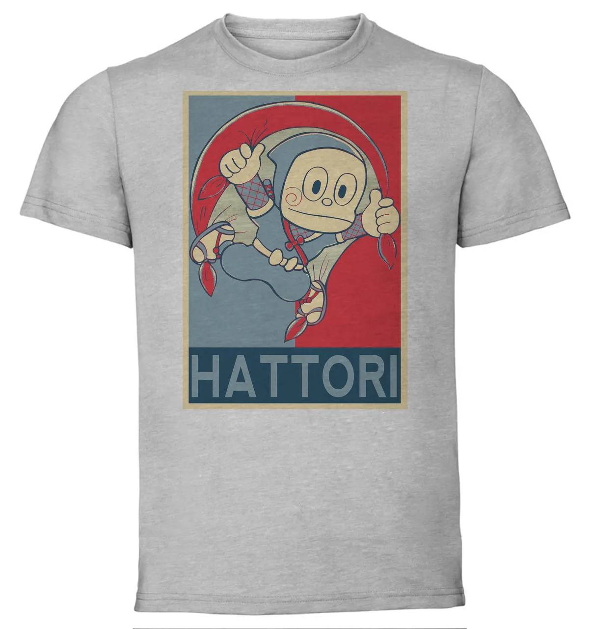 T-Shirt Unisex Grey Propaganda Hattori Kun Hattori