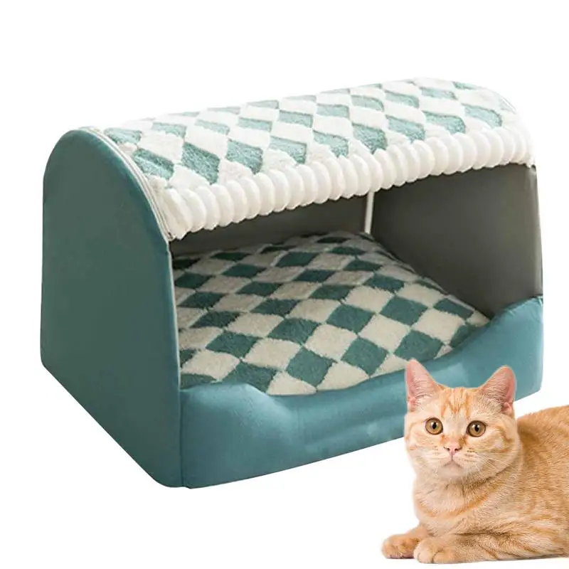 

Small Pet Bed Kitten Hideaway Indoor Pet Bed Non-Slip Cat Bed Waterproof No Deformation Pet House Cat Accessories for Indoor