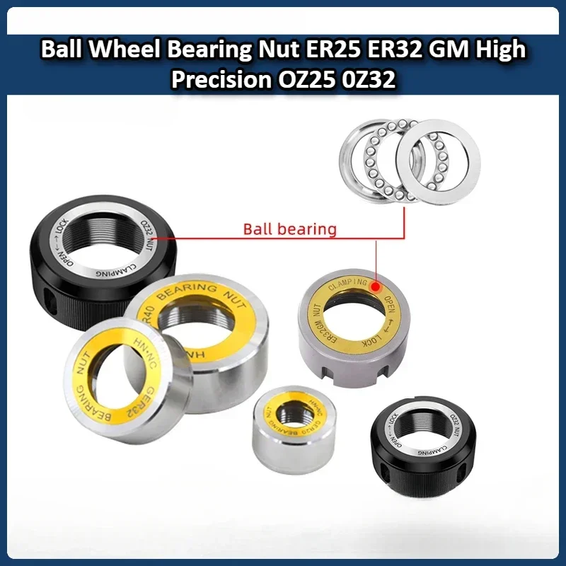 CSZJ Ball Wheel Bearing Nut ER25 ER32 GM High Precision OZ25 OZ32 Bearing Ball OZ ER Nut ER11 ER16 ER20 ER25 ER32 ER40