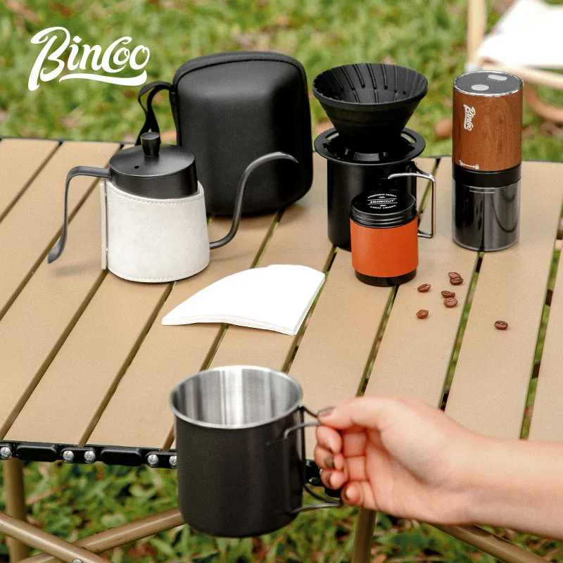 Bincoo Outdoor Camping Style Coffee Equipment Portable Hand-Brewed Coffee Set Hand-Ground Coffee Machine Complete Set