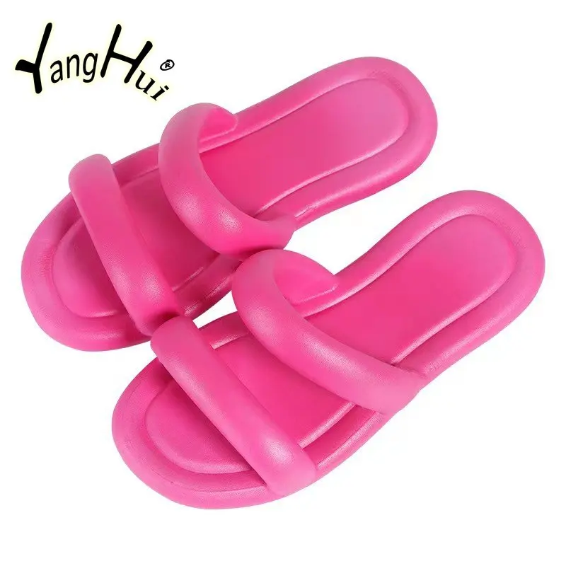 Summer Sandals Women Wear Double-band Slippers Outside 2023 New Style Slip-on Thick Soles Fashion Anti-slip Slippers Women