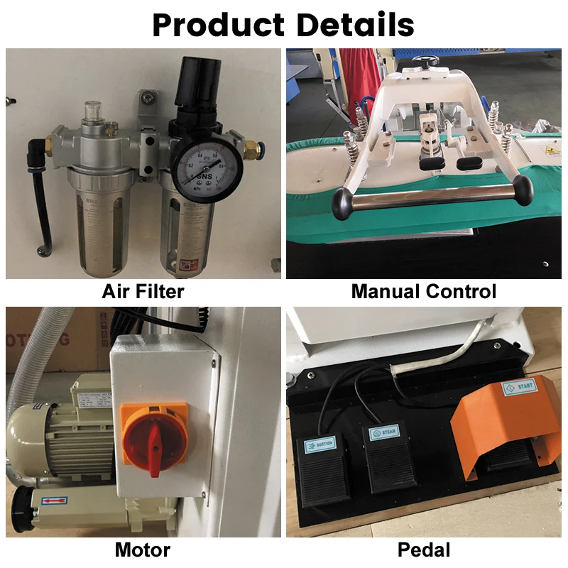 آلة ضغط مكواة الملابس بالبخار الأوتوماتيكية الكاملة التجارية