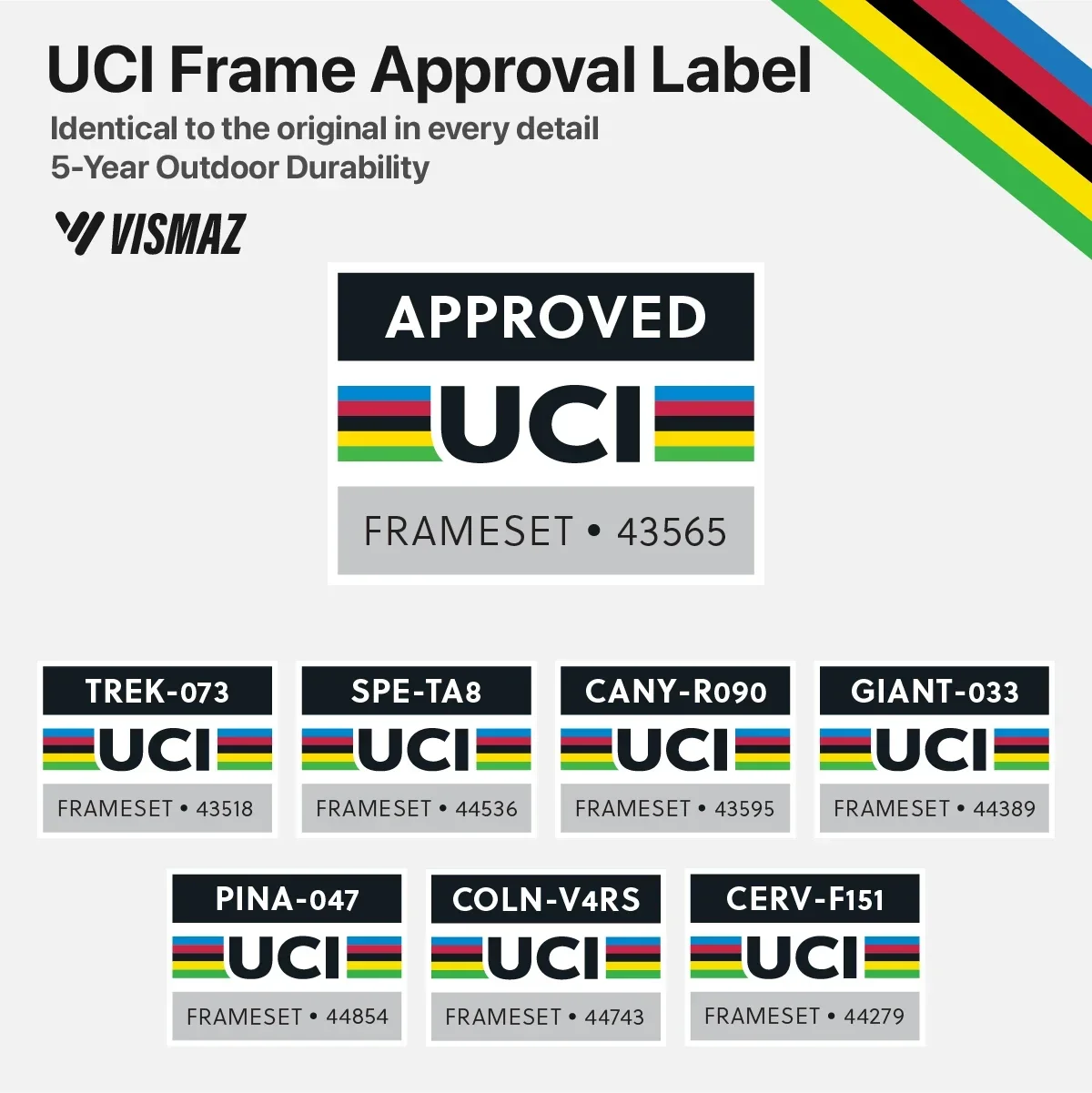 Square Frame Approval Label Certification Sticker - Bicycle Decal Waterproof Vinyl For Road MTB Bike Decoration Accessories