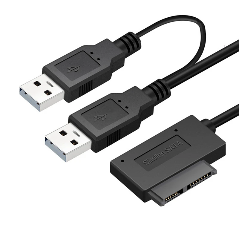 Kabel SATA 1 buah dengan catu daya USB 2.0 eksternal untuk Laptop CD-ROM DVD-ROM adaptor aneh