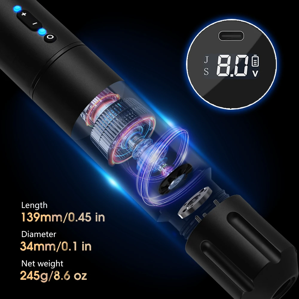 T-Rex NINJA RS Portable Wireless Tattoo Machine Pen Battery Capacity 800mah Running Time 5 Hours for Artist Body