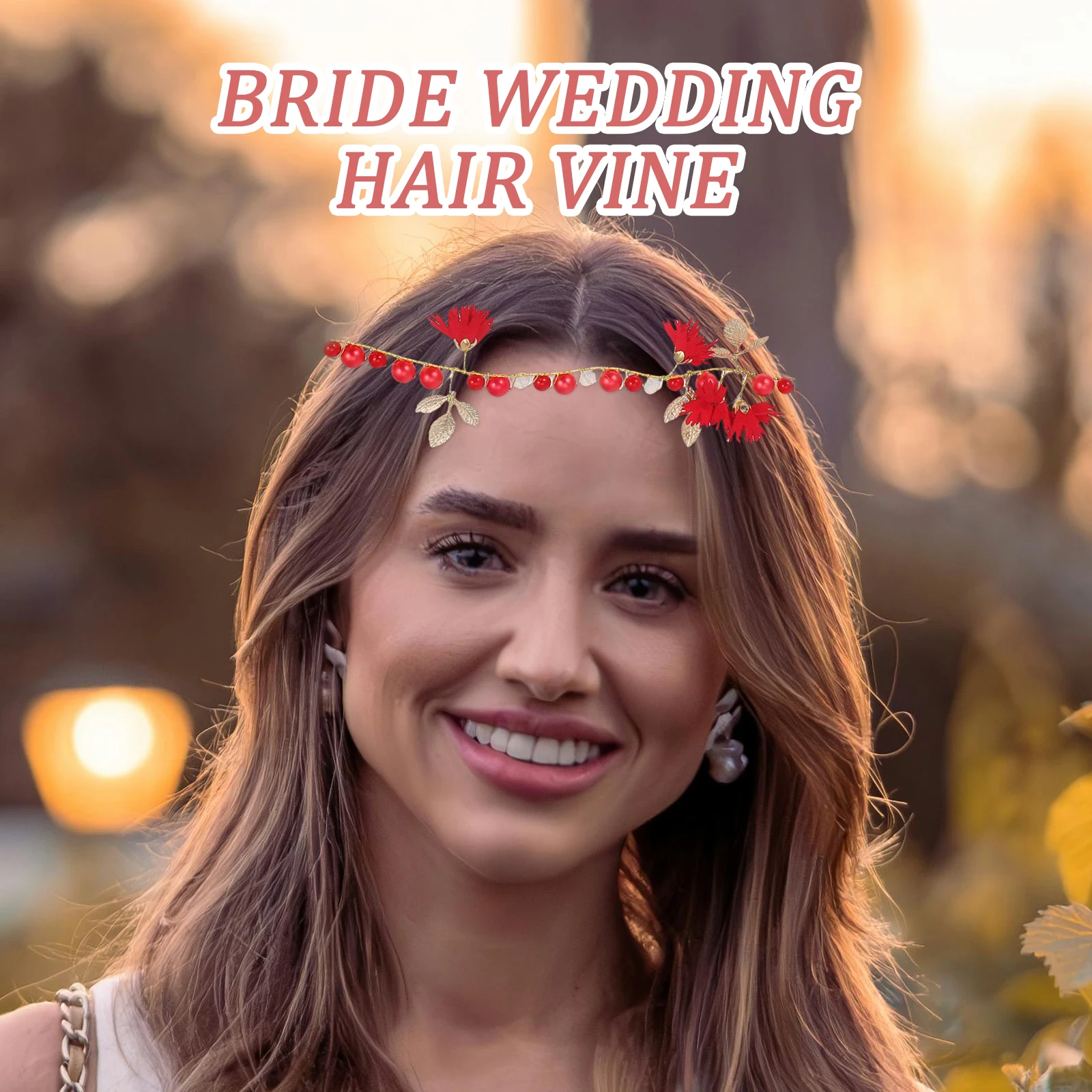 

Wedding Hair Headpiece Rhinestone Accessories Wedding Headpiece Hair Jewelry Bridal Headbands Red Elegant Design