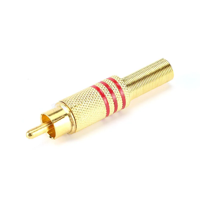 Vergulde Pruimenbloesem Plug Rood/Zwart Audio En Video Plug Lotus Plug Draadbaar Audio En Video Plug