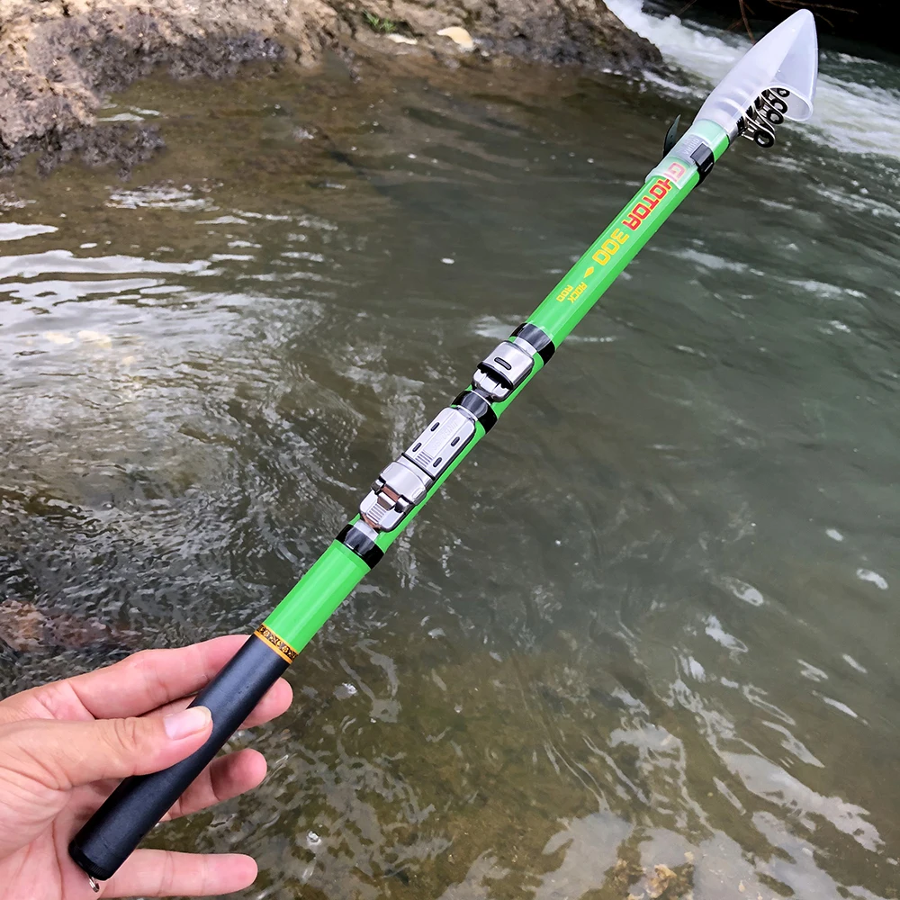 Caña de pescar de carbono para Roca, aparejos de pesca de agua dulce, 1,5 M, 1,8 M, 2,1 M, 2,4 M, 2,7 M, 3M, 4/5/6/7/8/9/10 secciones