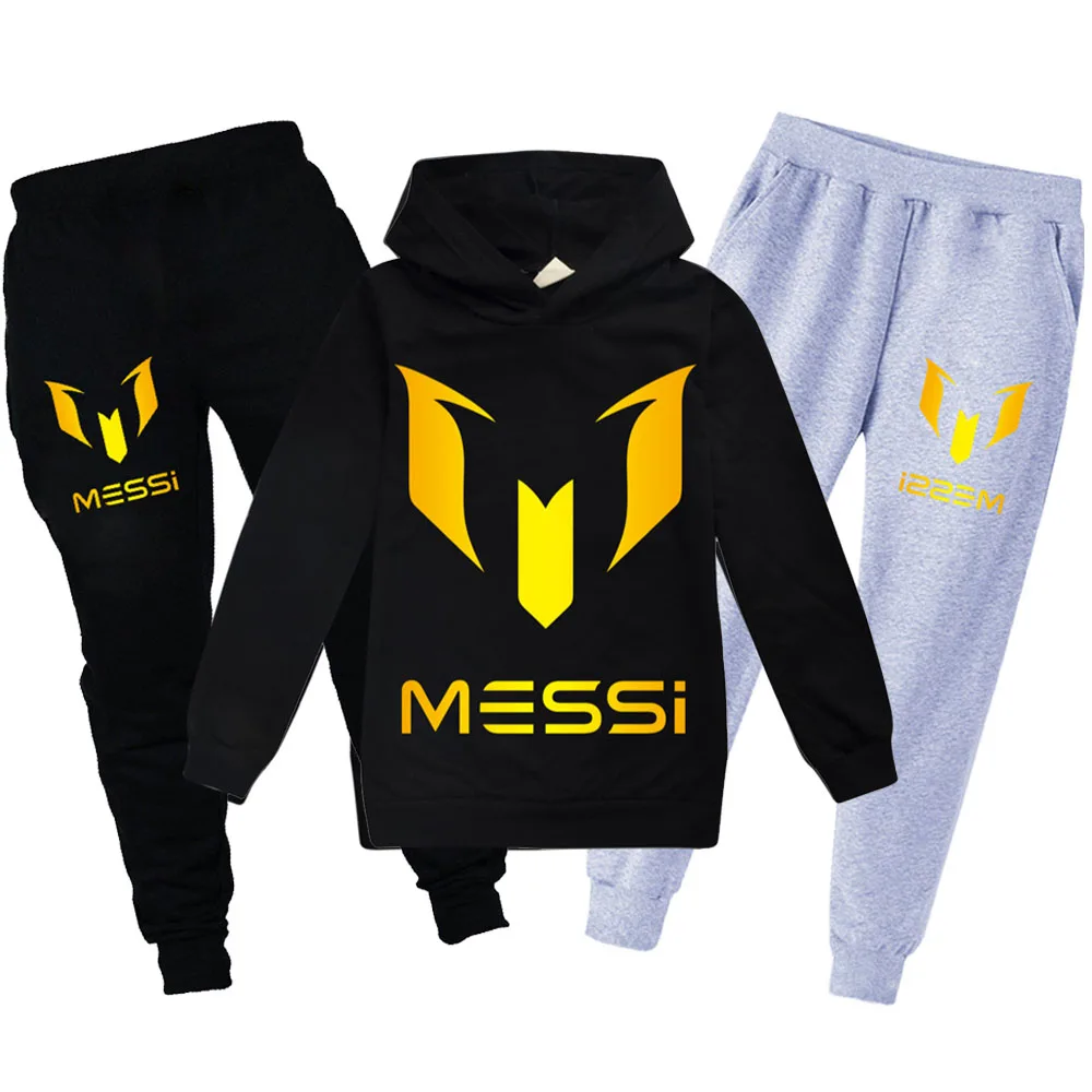 Argentine Football Superstar Girls Clothing Children Fashion Hoodies Pant Set Kids Clothing Spring Autumn Sports Suit Tracksuit