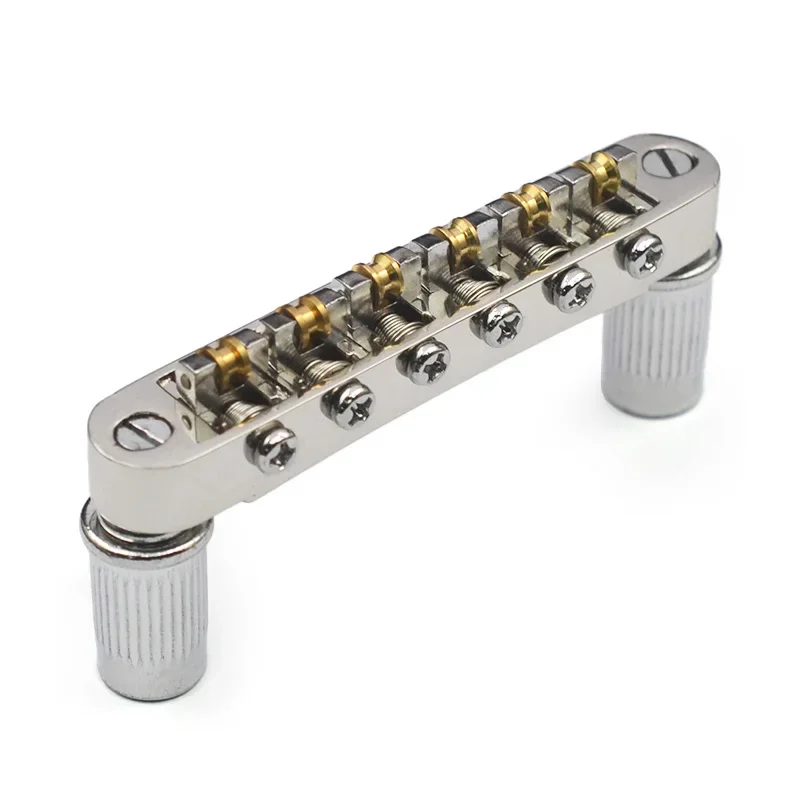 Guitar Tune-O-Matic Roller Saddle Bridge Replacement Part Compatible with LP SG Style 6 String Electric Guitar