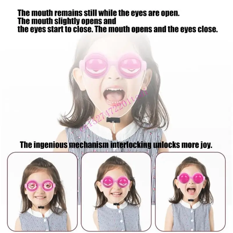 Gafas con guiño personaje único M76B, efectos expresión dinámicos, placa ocular 48-52Mm, ajuste cómodo para niños