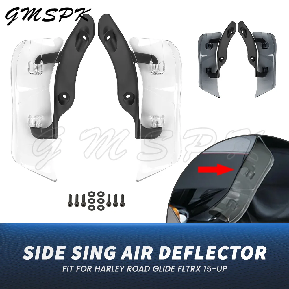 

Motorcycle Clear Smoke Upper Batwing Fairing Side Wing Air Deflectors Fit for Harley Road Glide CVO Ultra FLTRUSE FLTRU 2015+
