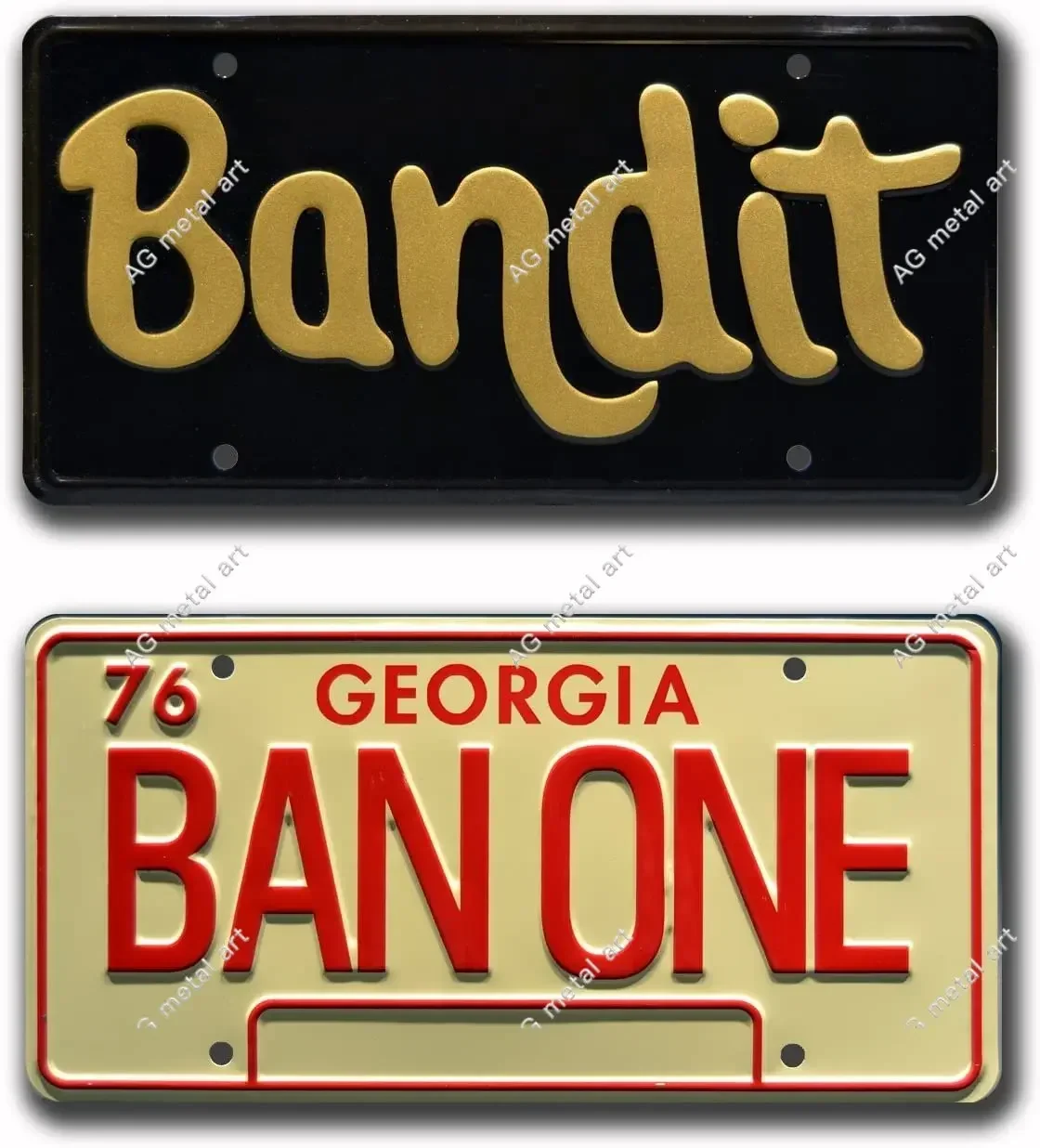 Celebrity Machines Smokey and The Bandit | Burt Reynolds | Metal Stamped vintage License Plates