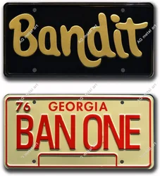 Celebrity Machines Smokey and The Bandit | Burt Reynolds | Metal Stamped vintage License Plates