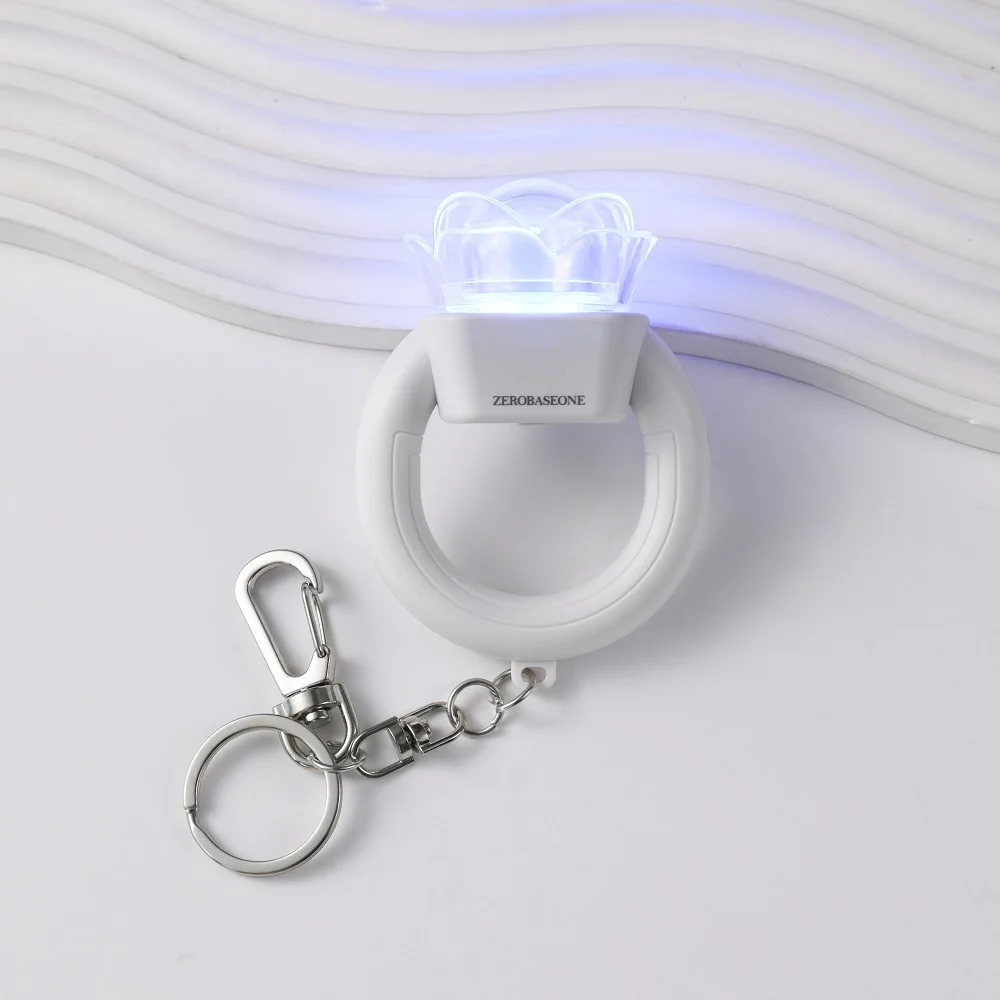 KPOP ZEROBASEONE-Mini Porte-Clés Lumineux Créatif, Anneau Rond en Diamant, Fleurs, Ampoule Shoous, Pendentif ZB1, Cadeau d'Anniversaire