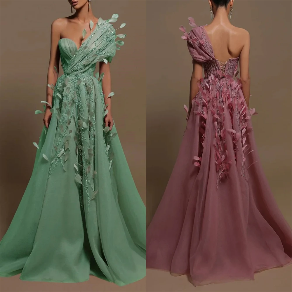 

Jiayigong Jersey Draped Applique Graduation Ball Gown One-shoulder Bespoke Occasion Gown Long Dresses Saudi Arabia