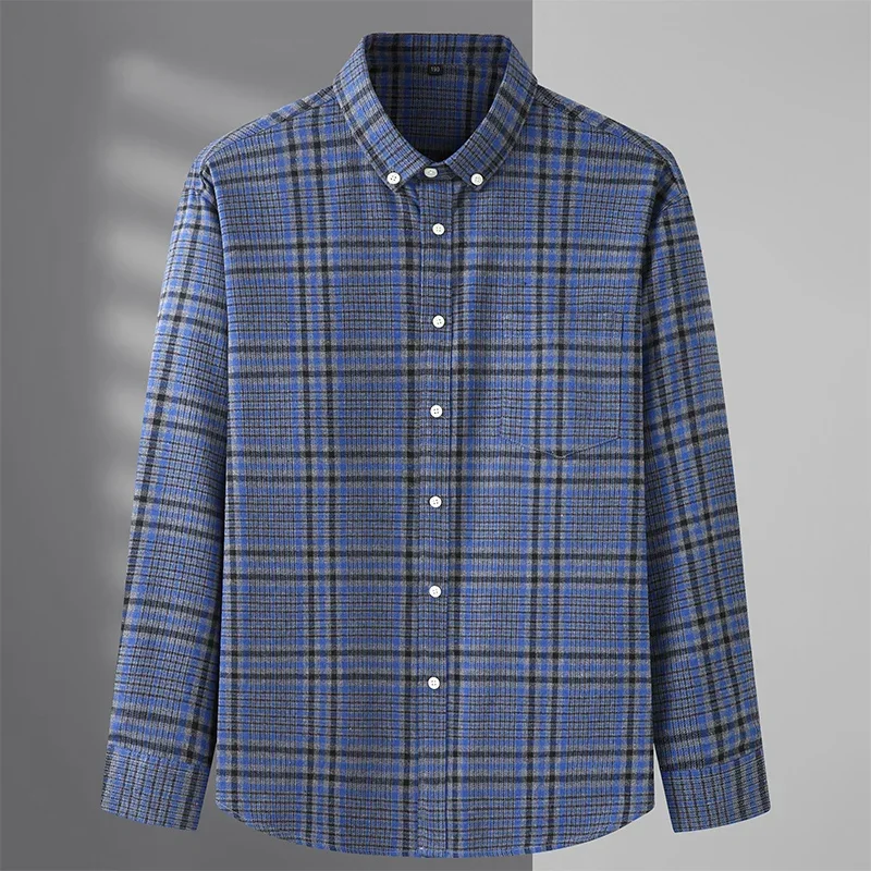 

Новая модная брендовая дизайнерская рубашка Мужские классические рубашки Хлопок 8XL Slim Fit Уличная одежда с длинным рукавом Высший класс клетчатая повседневная одежда