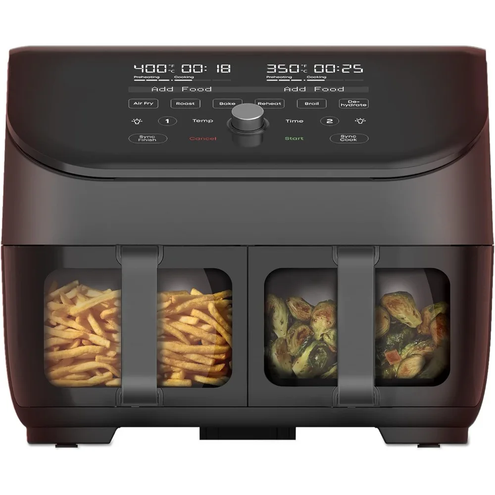 

Vortex Plus XL 8QT ClearCook Air Fryer, Clear Windows, Custom Programming, 8-in-1 Functions that Crisps, Broils, Roasts