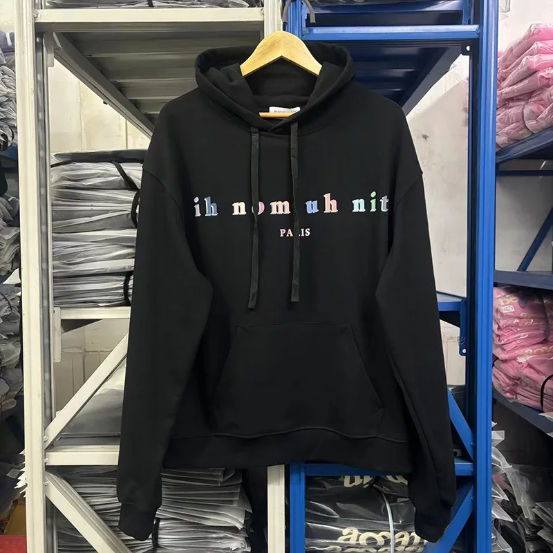 

New IH NOM UH NIT Sweatshirts Rainbow Letter Printing Men Woman Good Quality Cotton Loose Casual Pullover Hoodies