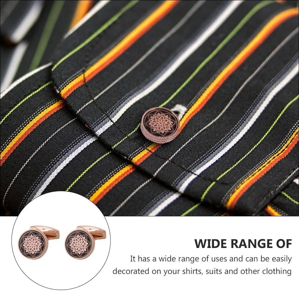 

1 Pair Copper Cufflinks Smooth Polished Shirt Studs For Suits Sleeve Buttons Decorative Clothing Accessories Sewing Fasteners