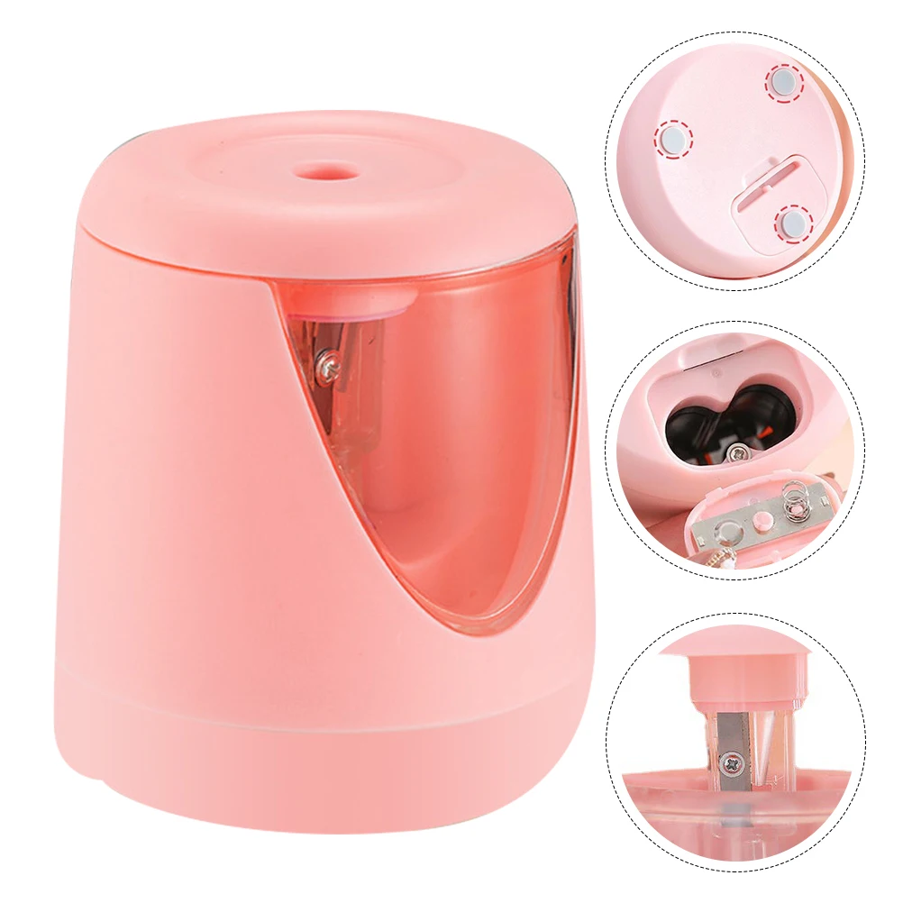 

Electric Pencil Sharpener Automatic Operated Pink Plastic Kids Office Stationery Portable Children School Supplies