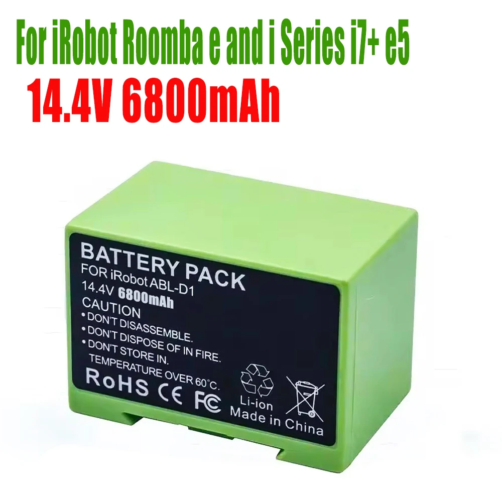 

Original Replacement Battery ABL-D1 For iRobot Roomba i7 i7+ i8 e5 e6 7550 5150 e515020 e57150 e5152 e5154 e5158 i3 i4 6800mAh