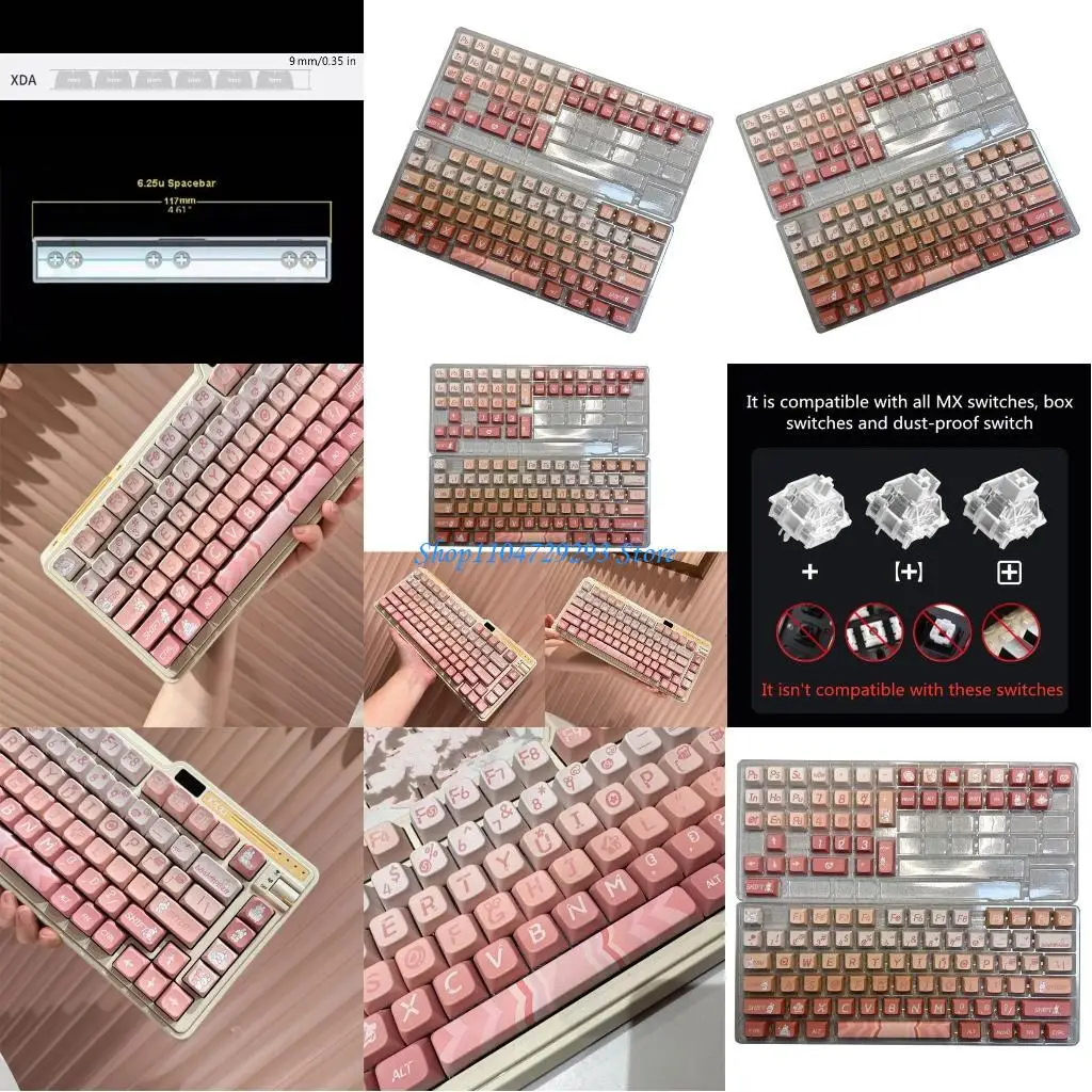 Y2GD Thick PBT Keycaps 120keys XDA Profile Color Animal Sublimated 96/104/108 Keycap