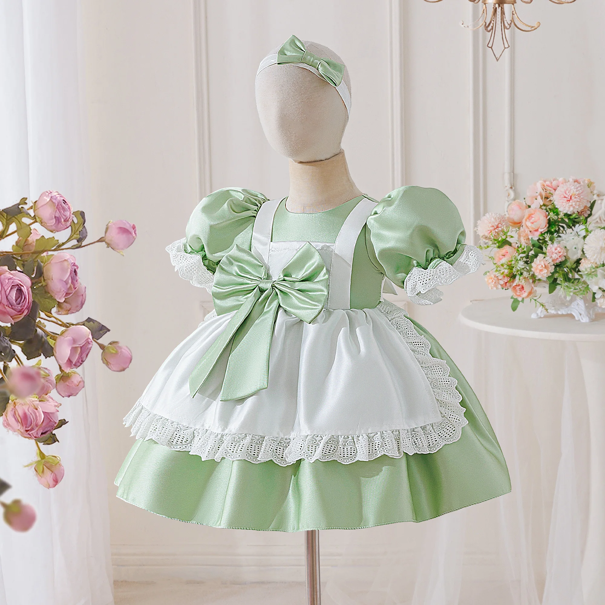 Wunderland Alice Maids Prinzessin Mädchen Kleid Lolita Alices Cartoon Schleife Hochzeit Party Geburtstag Ballkleider Mädchen Halloween Kostüm – Detail 9