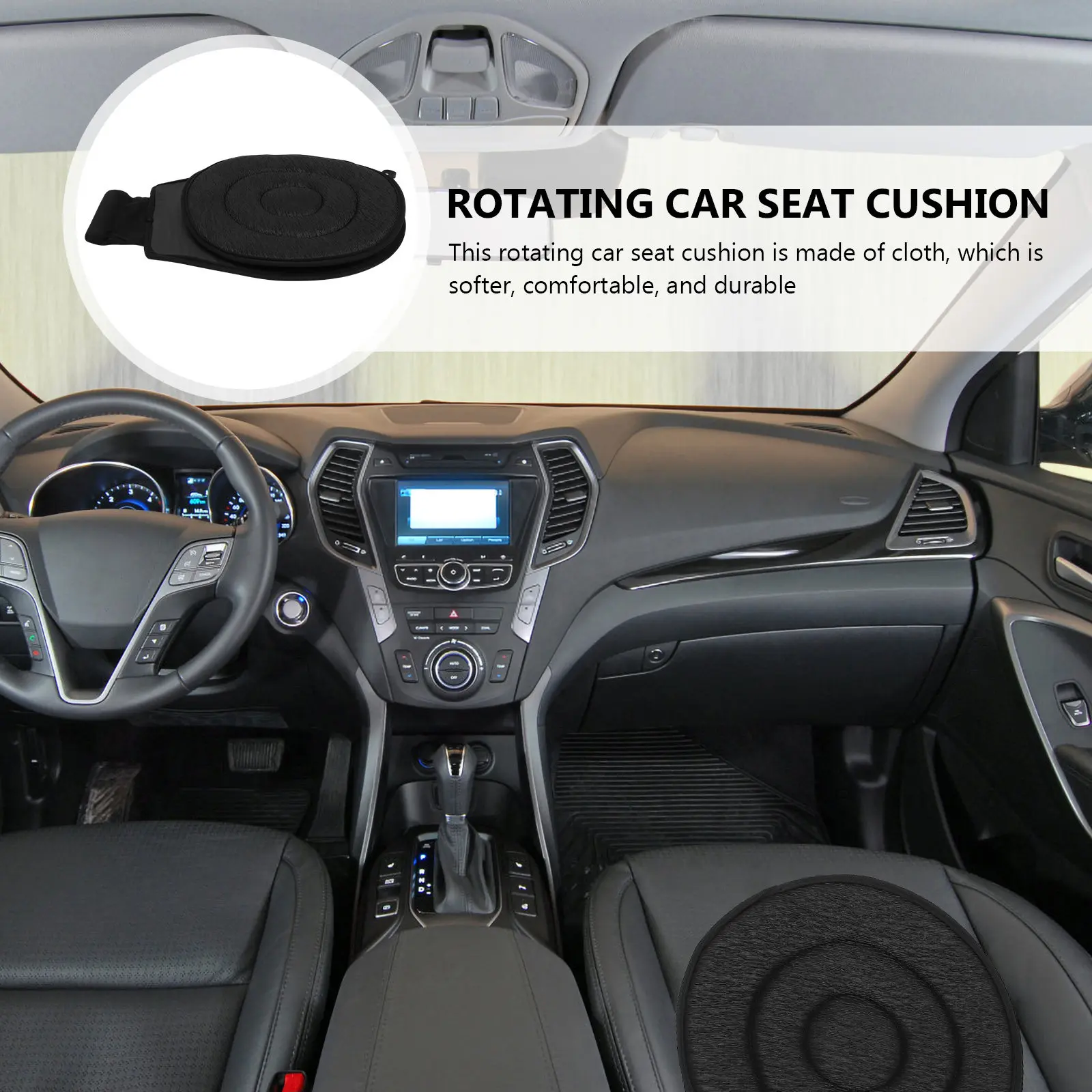 1Pcs Swivel Car Seat Cushion Soft Cloth Rotating Non Slip Comfortable Pad for Pregnant Women Office Chairs and Cars Joint Pain