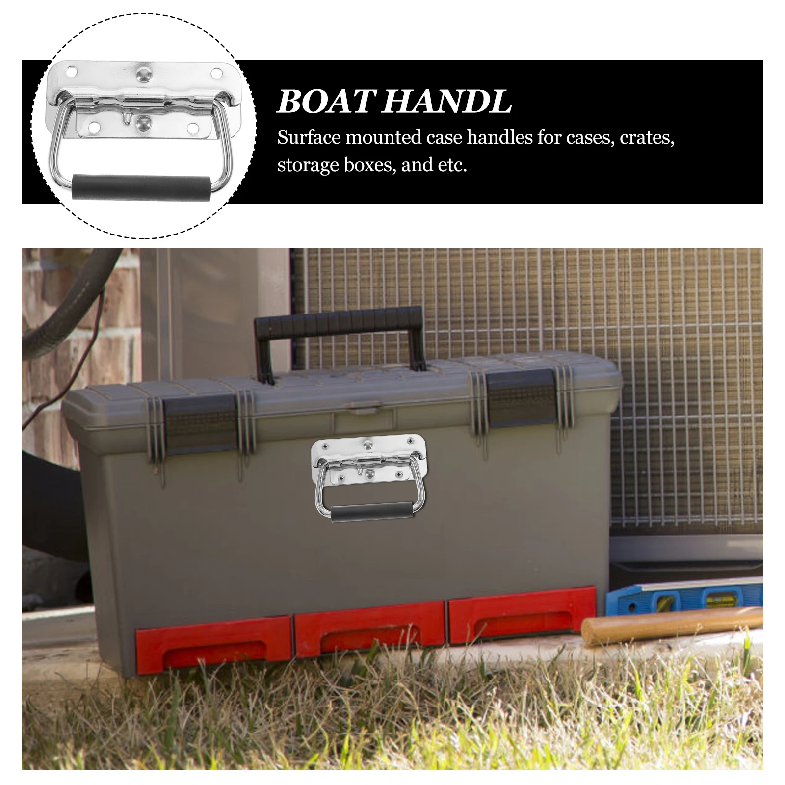 

4pcs Stainless Steel Chest for Cases Crates Boat Handle Heavy Duty Handles Storage Boxes Boat Handles Tool Boxes