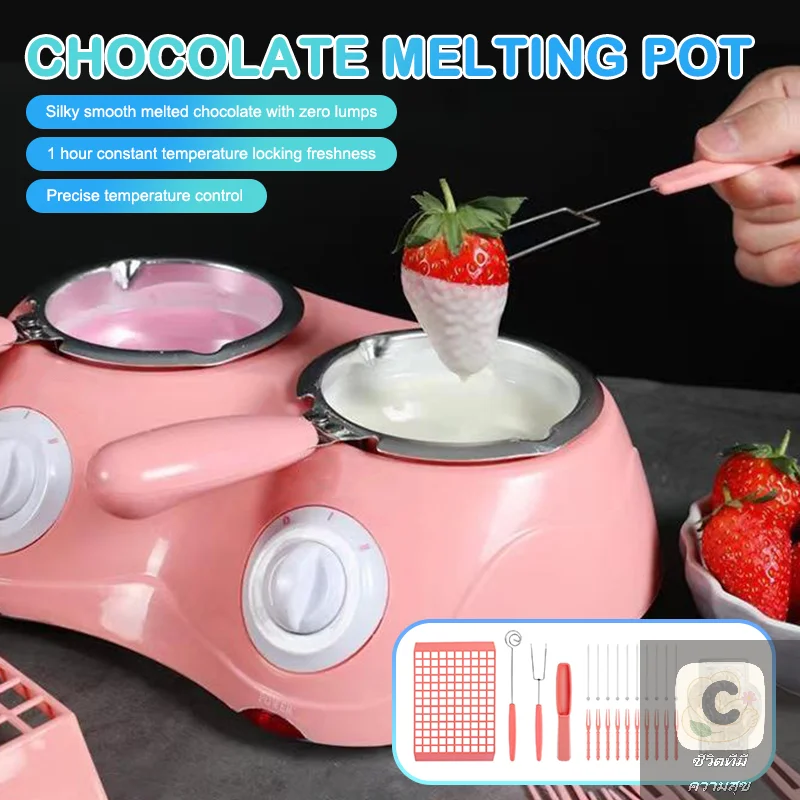 500 جرام YY وعاء صهر الشوكولاتة الكهربائية الصغيرة آلة تدفئة نافورة فوندو الشوكولاتة لصهر الشوكولاتة بالحليب وعاء واحد/مزدوج