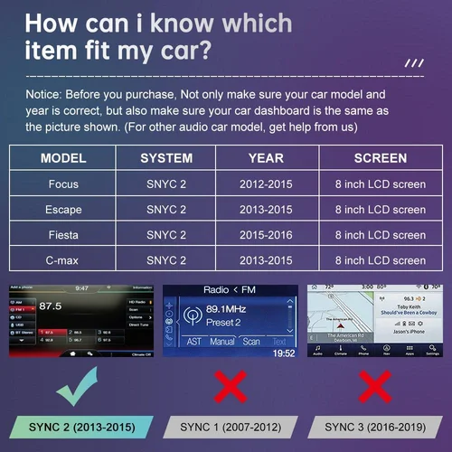 Imagen 2 del producto CARABC inalámbrico Carplay Android Auto para sistema Ford Sync2 Explorer Focus Fiesta c-max Edge F-150 Fusion Taurus caja decodificadora
