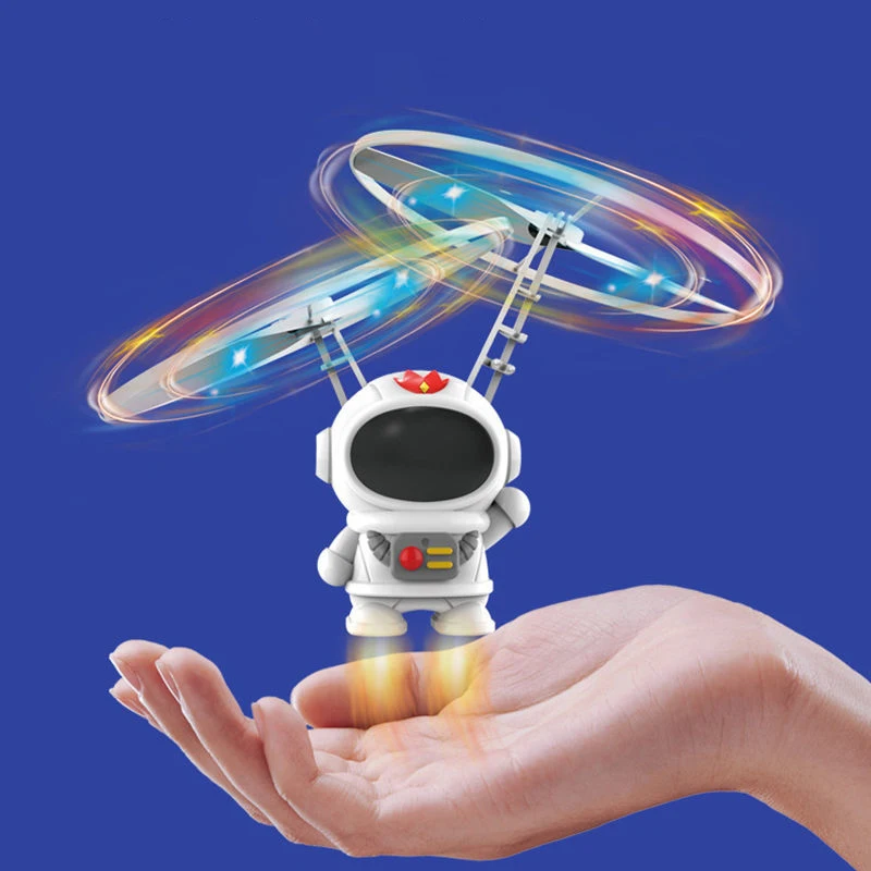 2024 New LED Flash Flying Astronaut Robot Infrared Sensor Helicopter Funny Plastic Radio Control Toys for Boys Kids Party Gifts