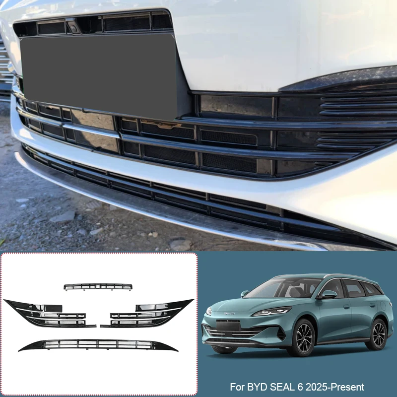 Car Modify Front Buckle Insect Proof Net For BYD SEAL 6 2025-Present Auto Front Bumper Center Intake Grille Cover Accessories