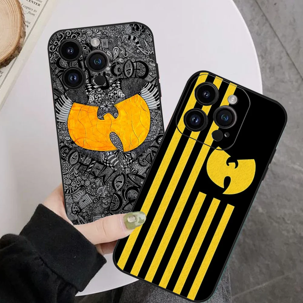 WU-T--TANG CLAN جراب هاتف آيفون 16 15 11 13 14 برو ماكس 7 8 Plus X Xr Xs ماكس 12 حافظة غطاء أسود صغير