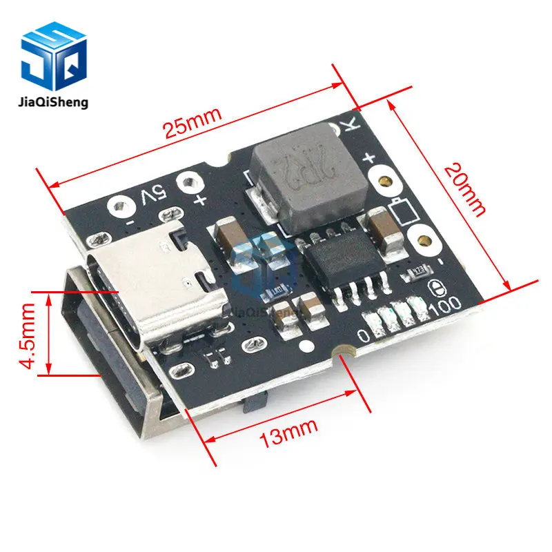 Type-C USB 5V 2A Boost Converter Step-Up Power Module Lithium Battery Charging Protection Board LED Display USB For DIY Charger