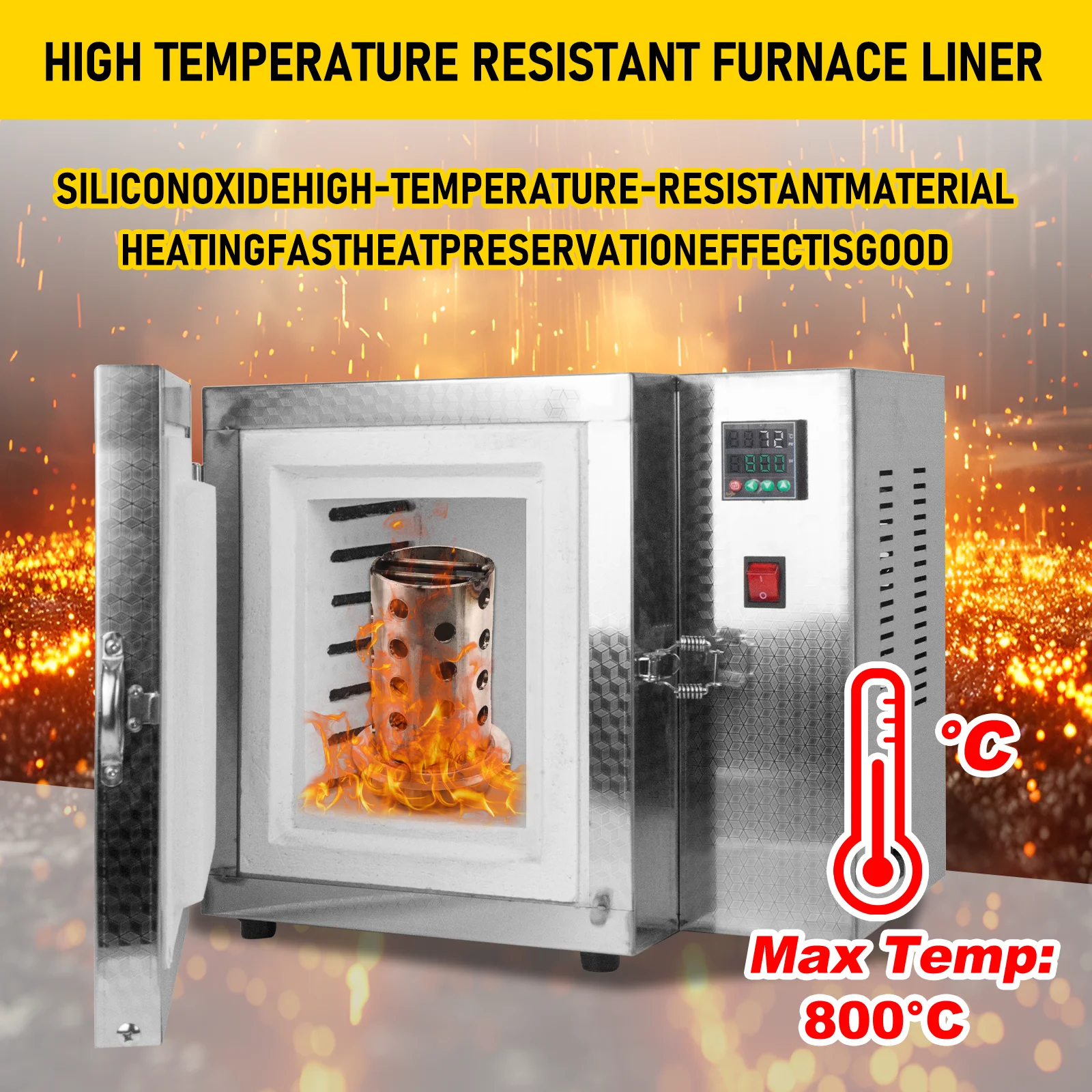 Oven Four-Sided Oven Plaster 800 Industrial Mold Constant Digital Display High Temperature Heat Treatment Furnace